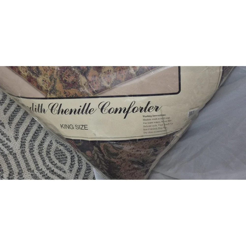 Chenille King Comforter Floral Tapestry Meredith Design